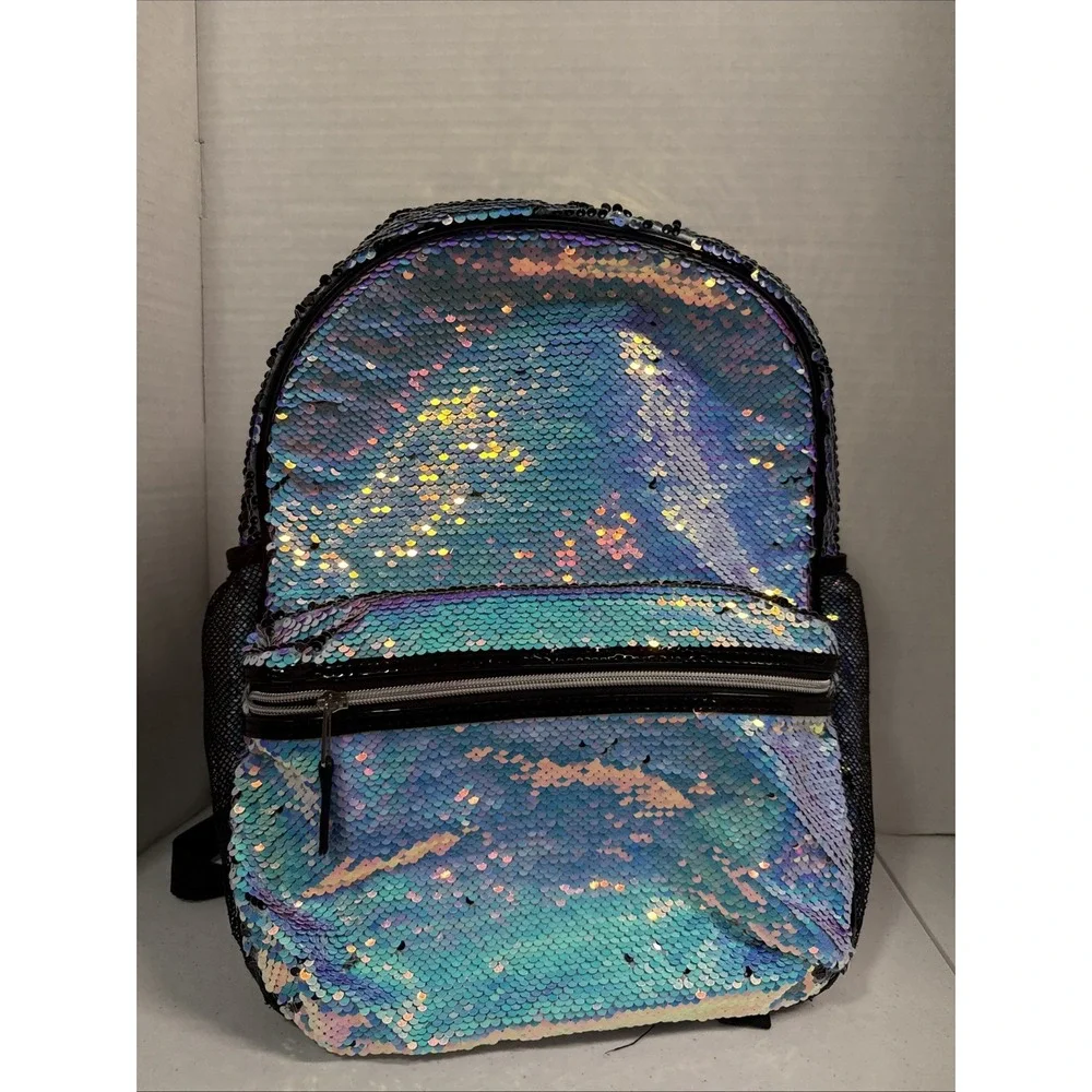 Children's Place Brand Sequined Mermaid Purple Blue Book bag Bagpack